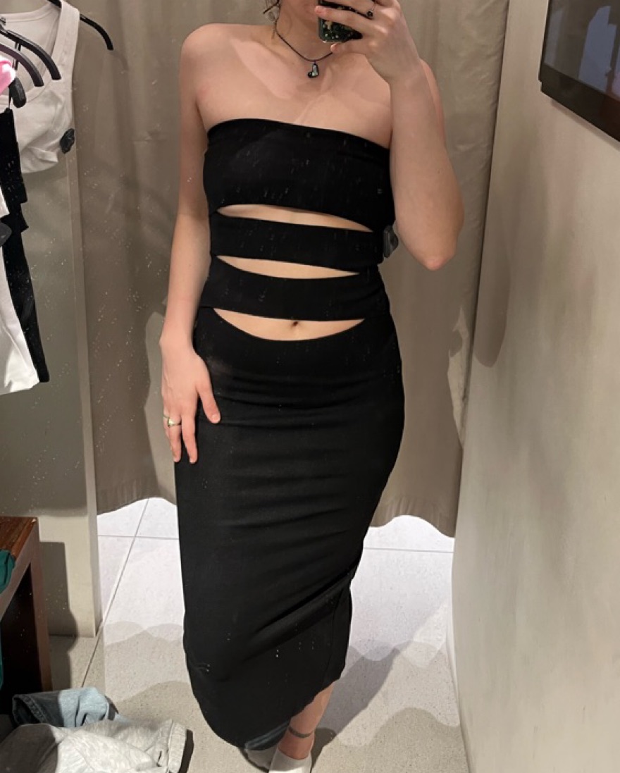 black bodycon cutout midi long dress  - Image 3