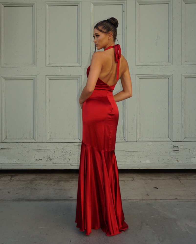 strapless open back dress Nicole Bakti 7379