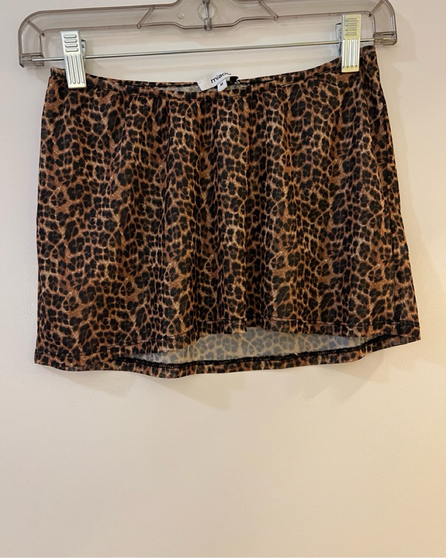 Miaou Cheetah Mesh Mini Skirt  - Image 3