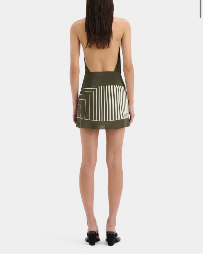 slim fit dress slacks Green Gingham Embroidered Bubble Hem Sofia Mini Dress main image 0