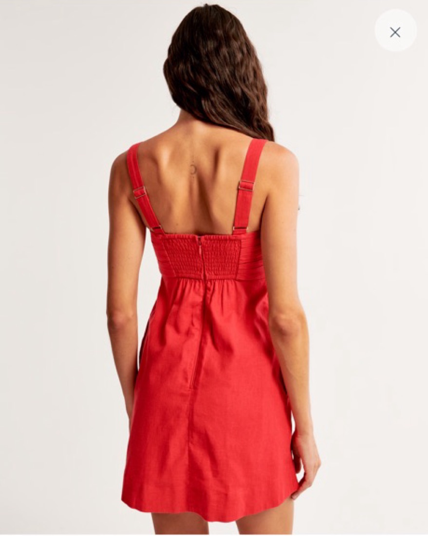 A&F Emerson Linen-Blend Skort Dress by Abercrombie and Fitch - Pickle