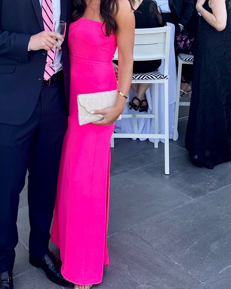 knee length dresses for ladies Pink Prom Dress Addison Sqaure Neck Satin Maxi – Oh Hello Clothing