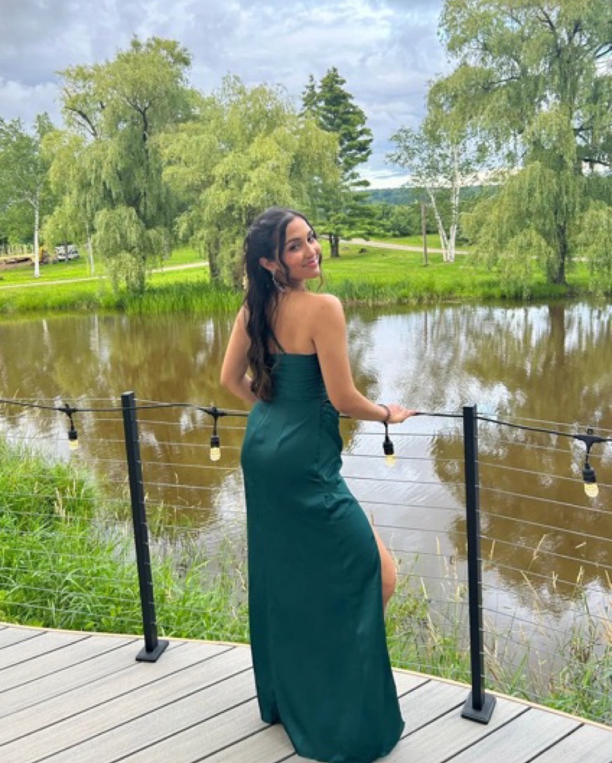 green emerald velvet dress Deep Green Gown Teuta Matoshi