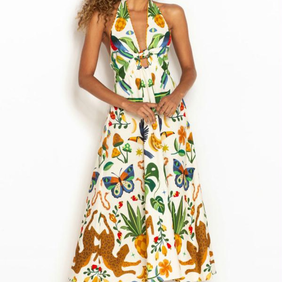 Farm Rio Maxi Tropical Dress by Farm Rio - Pickle