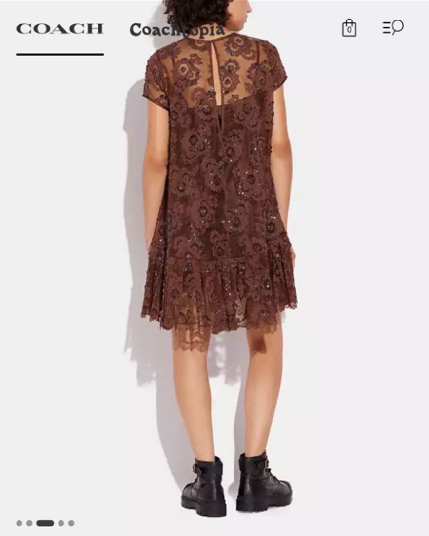 Coach Brown Sequin Lace Dress by Coach - Pickle