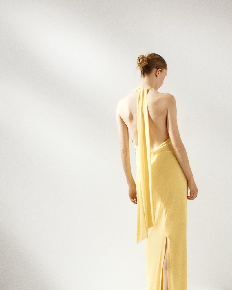 Zara Open Back Halter Dress by Zara - Pickle