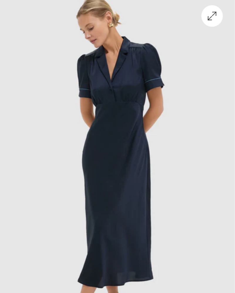green emerald velvet dress Navy Clea Dress Tuckernuck Navy / XL