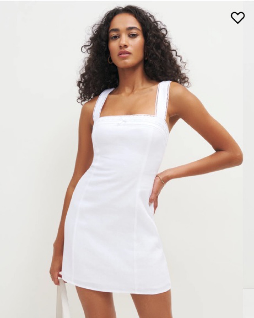 knee length dresses for ladies Rent The Selia Green Linen Dress By Reformation