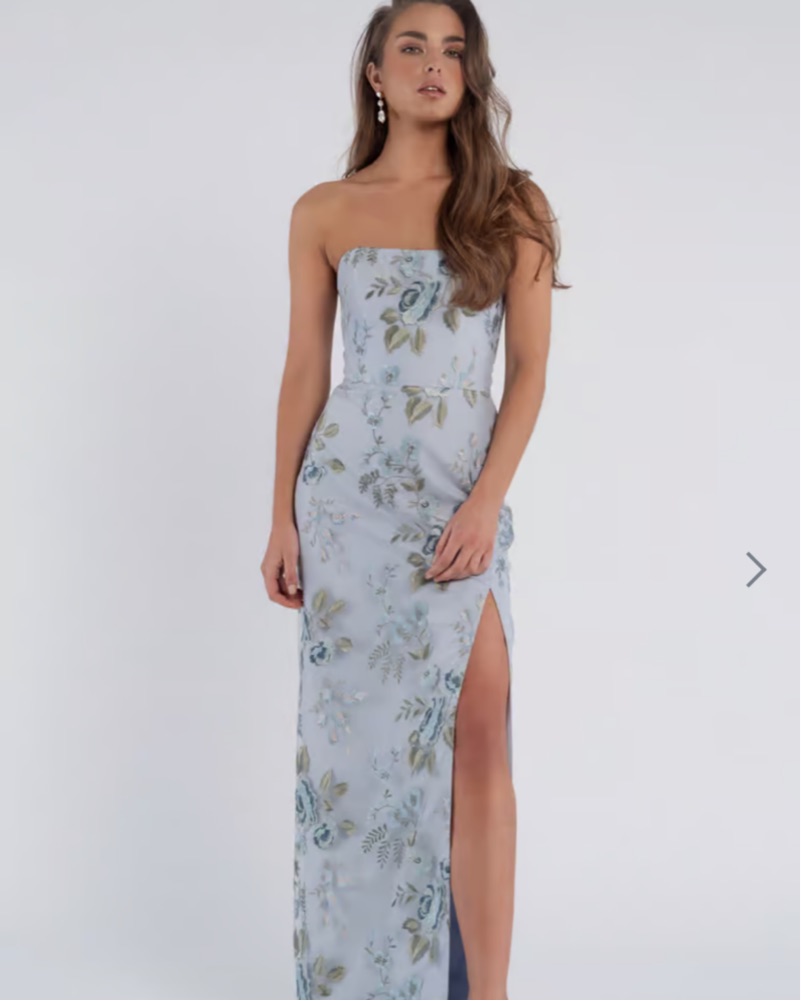 Jenny Yoo Blue Floral Embroidery Dress by Jenny Yoo - Pickle