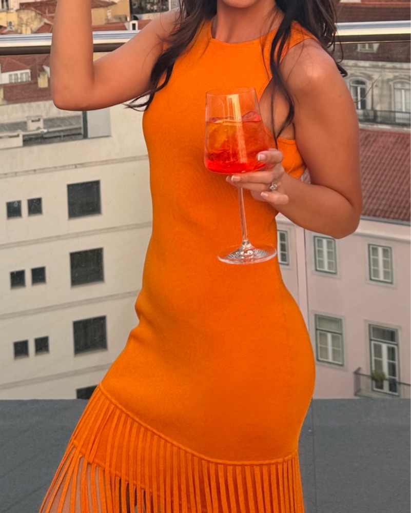 TOCCIN Orange Fringe Dress by Toccin - Pickle