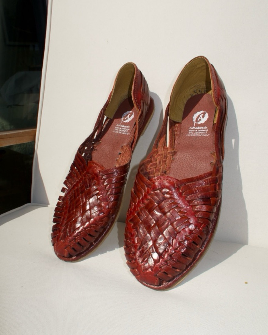 Handcrafted Woven Leather Huaraches - Image 1