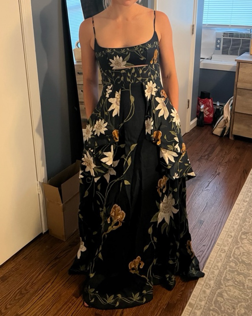 Ethel Pasiflora Empire-Waist Maxi Dress by Agua by Agua Bendita - Pickle