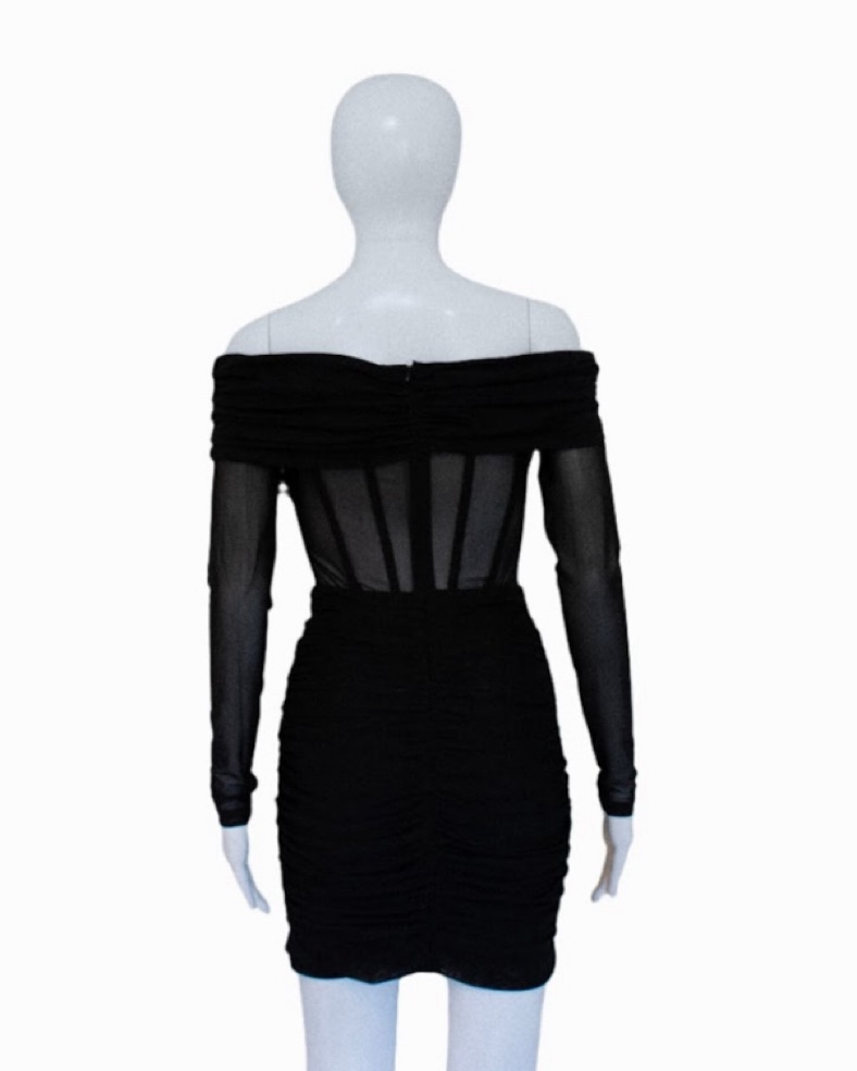 misha black mini dress Cassea Plunging Mini Dress in black