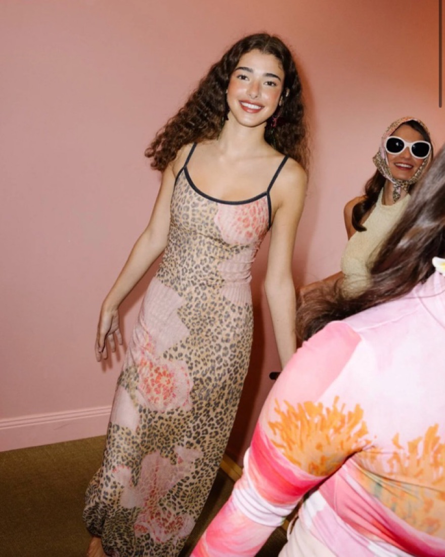 Harplu Leopard Print Slip Dress by With Harper Lu - Pickle