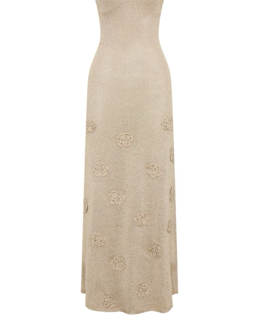Suki Metallic Knit Maxi Dress - Gold by Meshki - Pickle
