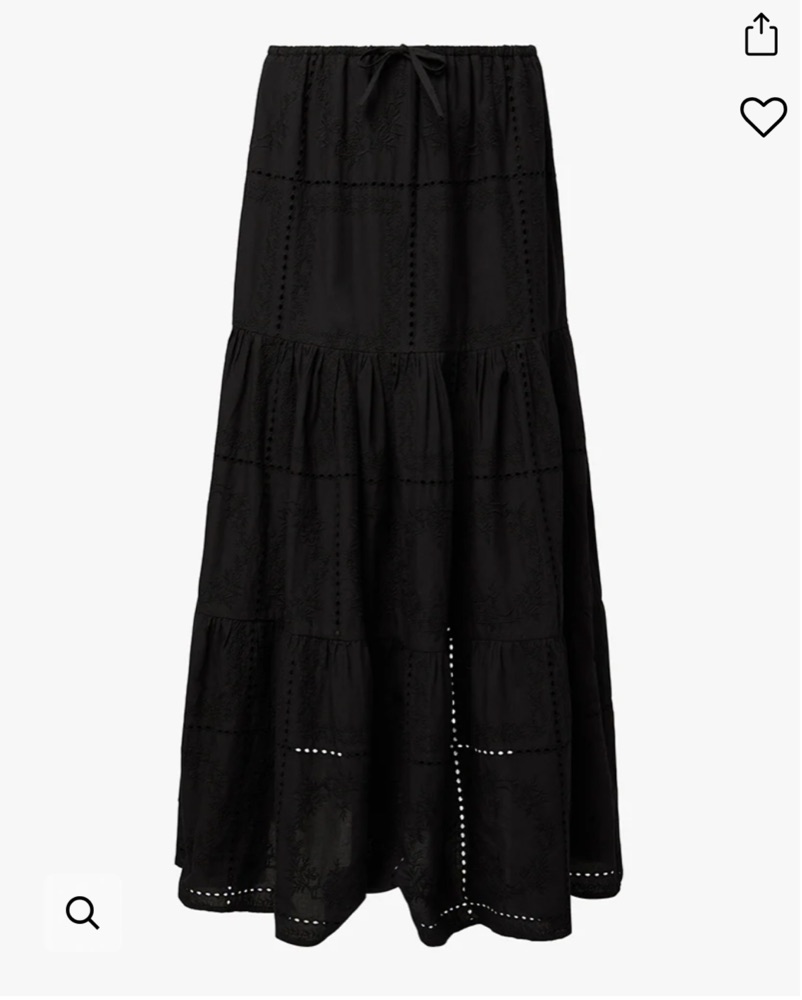 Eyelet Black Maxi Skirt - Image 2