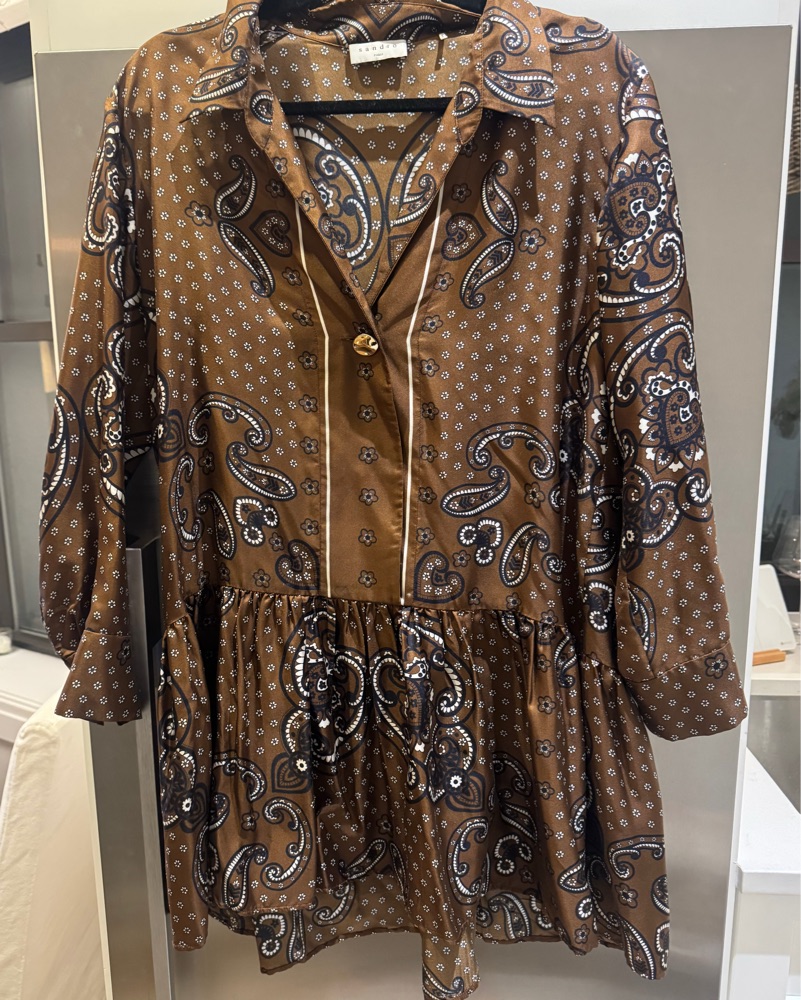 Sandro Drop Waist Scarf Print Silk Dress by Sandro - Pickle