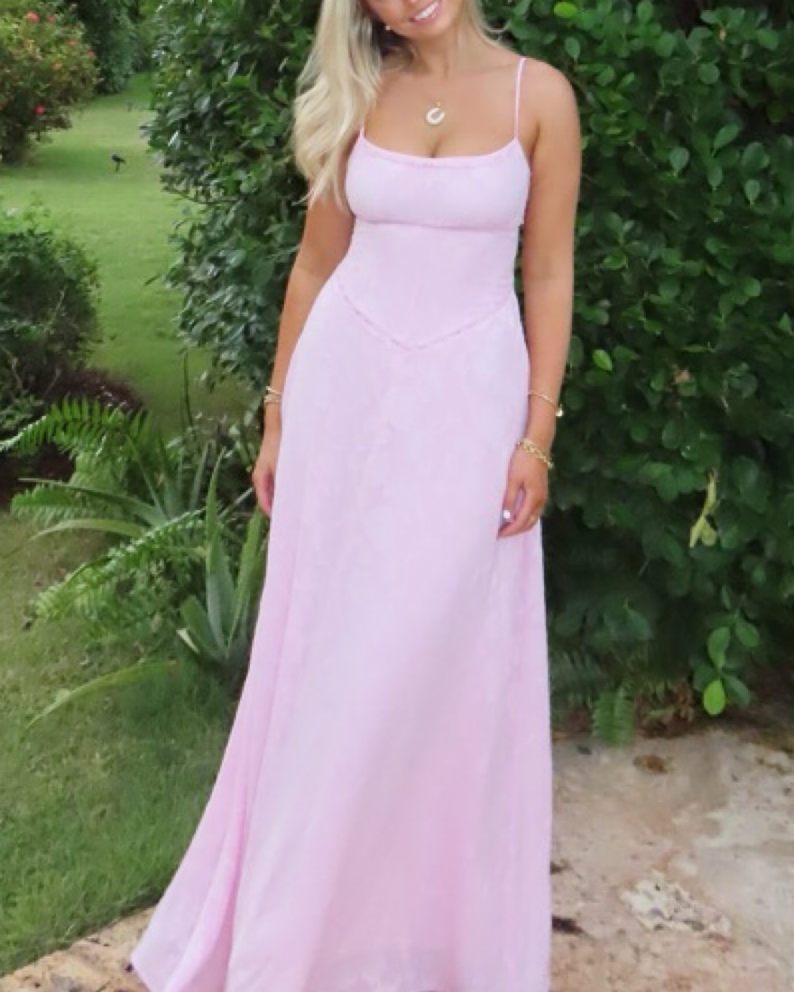 fitted lace wedding dress Angelina Linen Maxi Dress main image 1