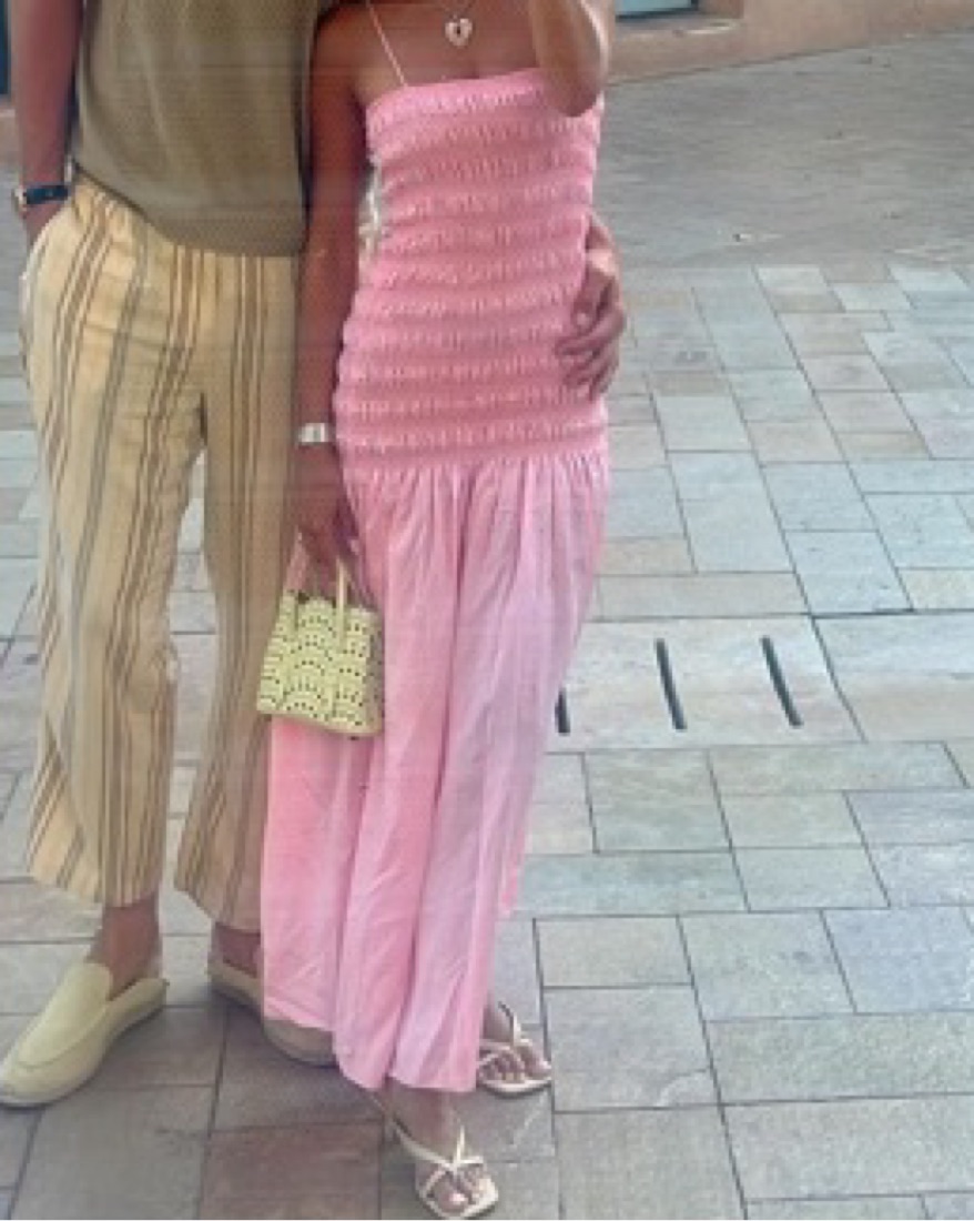 Pink Smocked Maxi Dress - Image 1