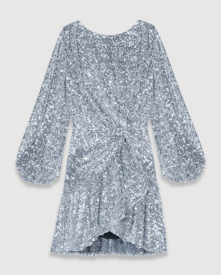 MAJE Sequin Silver Dress by Maje - Pickle