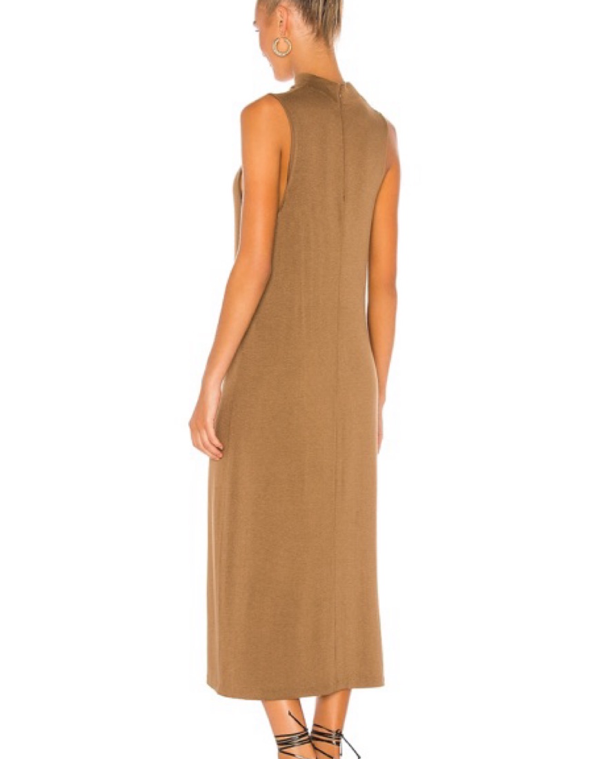 slim fit dress slacks Elegant black mock neck maxi dress, Parisienne main image 1