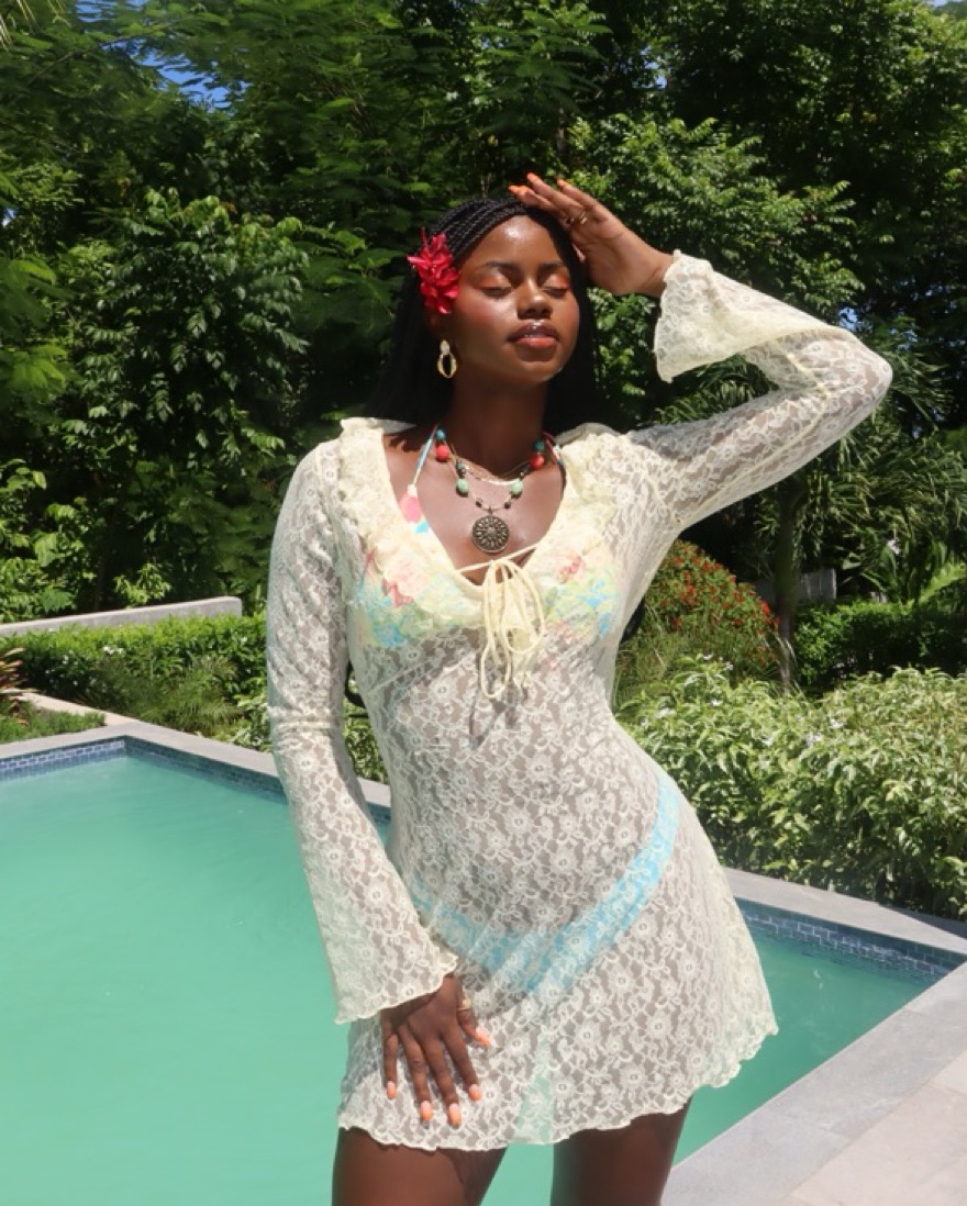 chinese dress ladies Dress: Tropic Lace Tie Up Dress  Kim Shui Studio