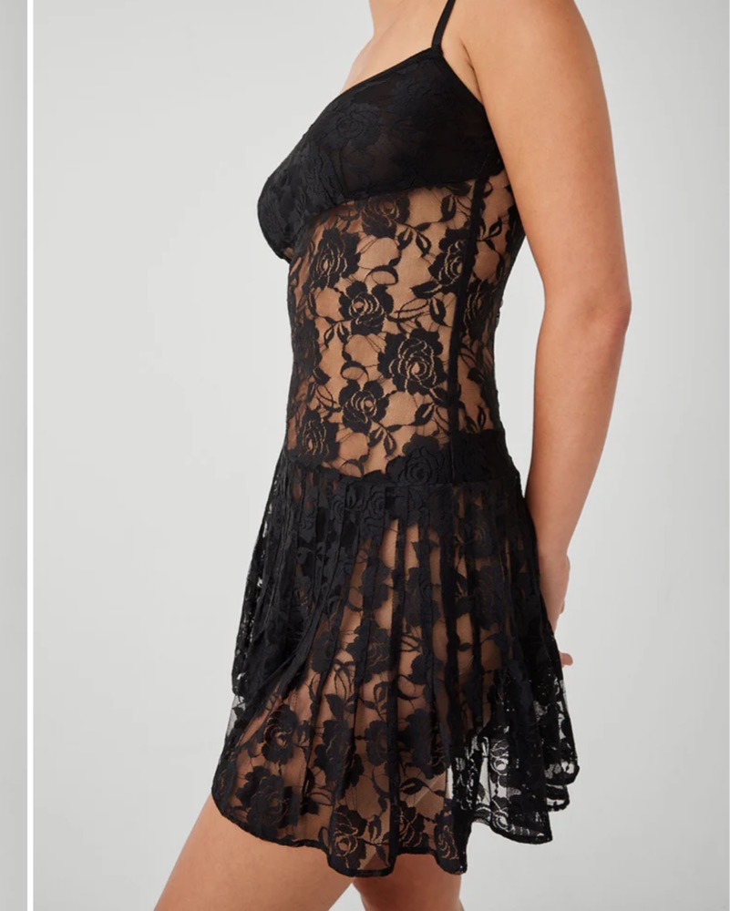 Frankies Carlotta Lace Black Mini Dress by Frankies Bikinis - Pickle