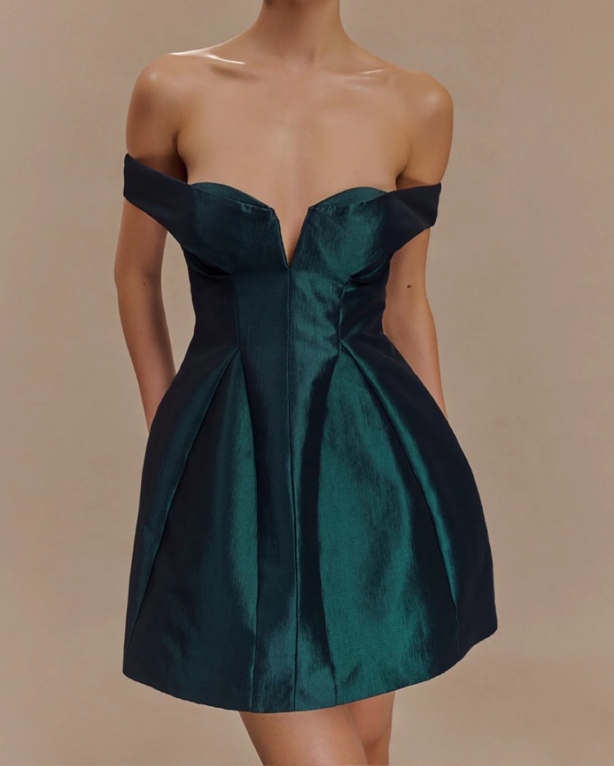 green emerald velvet dress Yvette Slip Maxi Dress With Asymmetrical Hem - Emerald main image 1