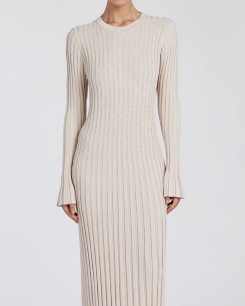 chinese dress ladies SYLVIA BLACK KNIT MIDI DRESS – DISSH main image 1