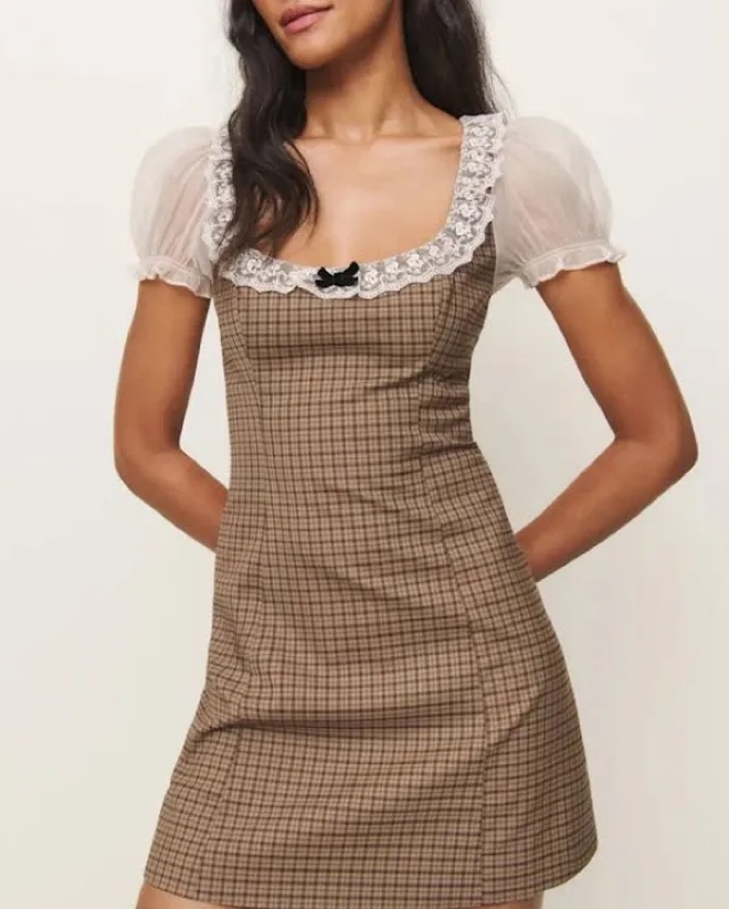 brown gingham dress reformation Adore This Dress: Fashion Inspiration