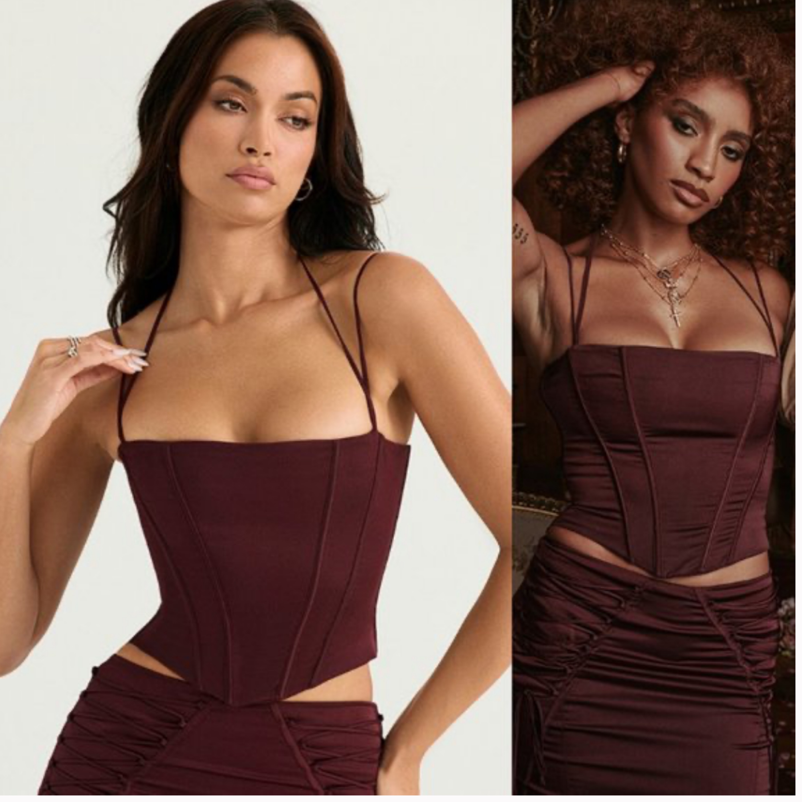 HOUSE OF CB 'Chantelle' Wine Corset - Image 1