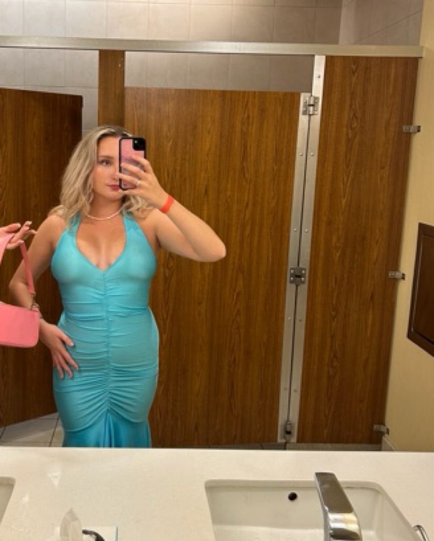princess polly baby blue dress Frankie bikinis bright orange strapless dress. It main image 1