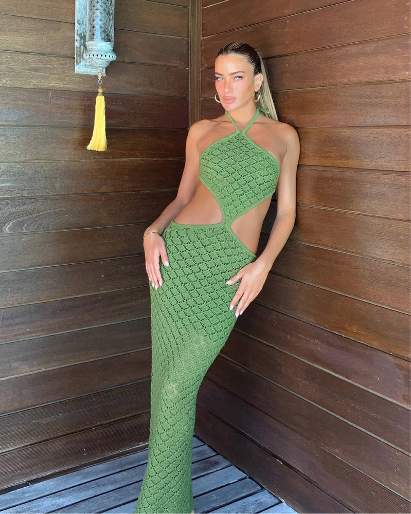 slim fit dress slacks Bananhot Bikinis Alfia Green Lagoon