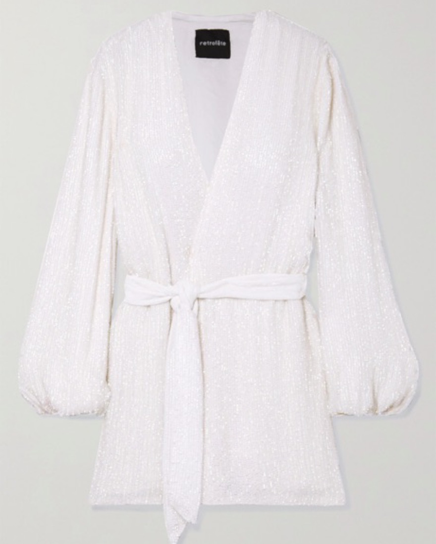 slim fit dress slacks Long Hooded Sequin Robe S main image 0