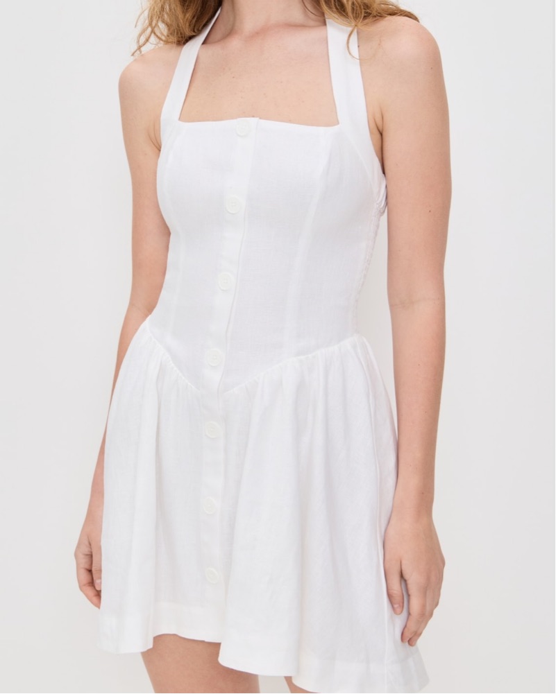 Reformation White Linen Mini Dress by Reformation - Pickle
