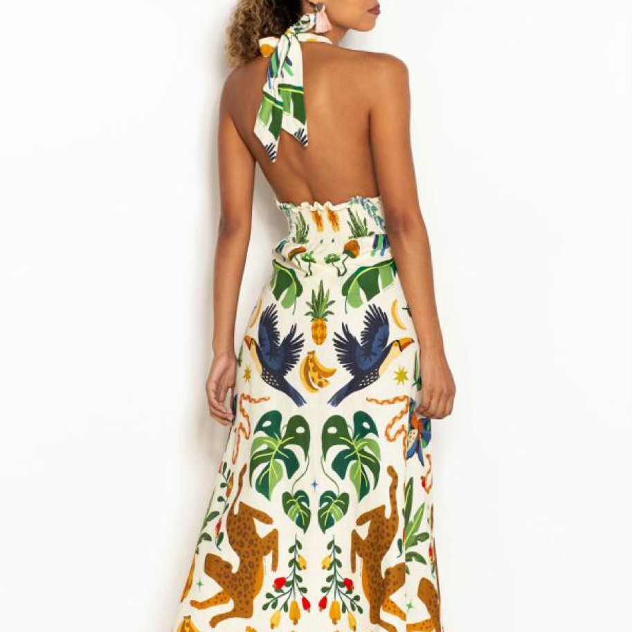 Farm Rio Maxi Tropical Dress by Farm Rio - Pickle