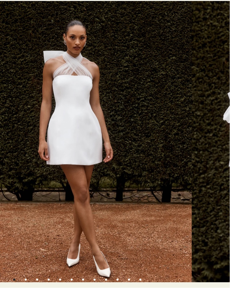 Maryam Tulle Bow Mini Dress - White by Meshki - Pickle