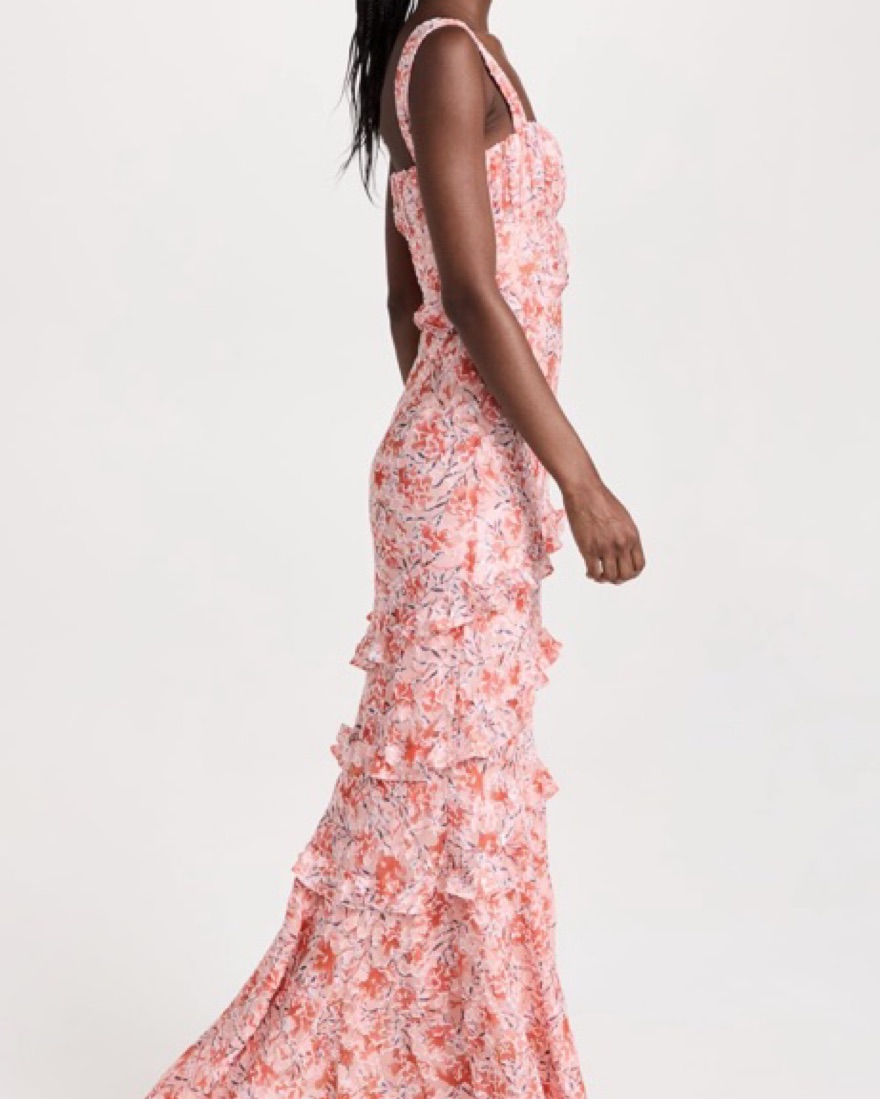 strapless open back dress Saloni main image 0