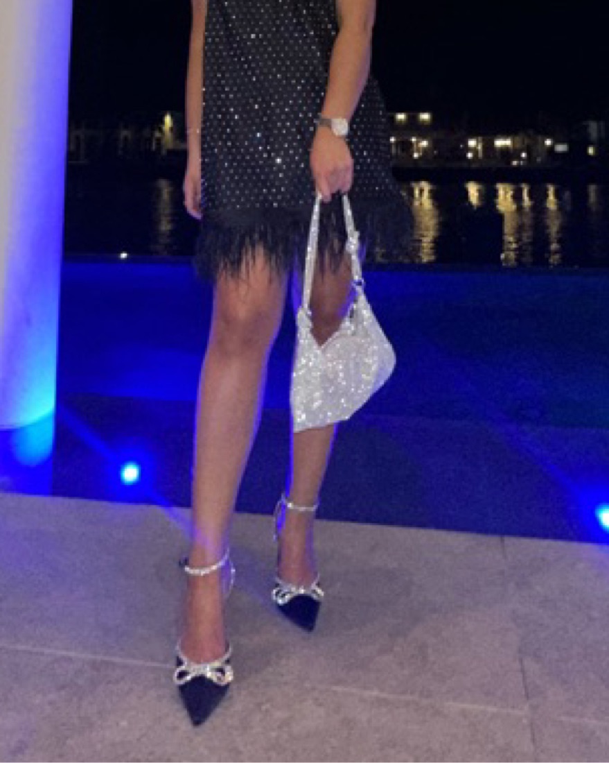 Steve Madden Black Rhinestone Bow Heels - Image 3