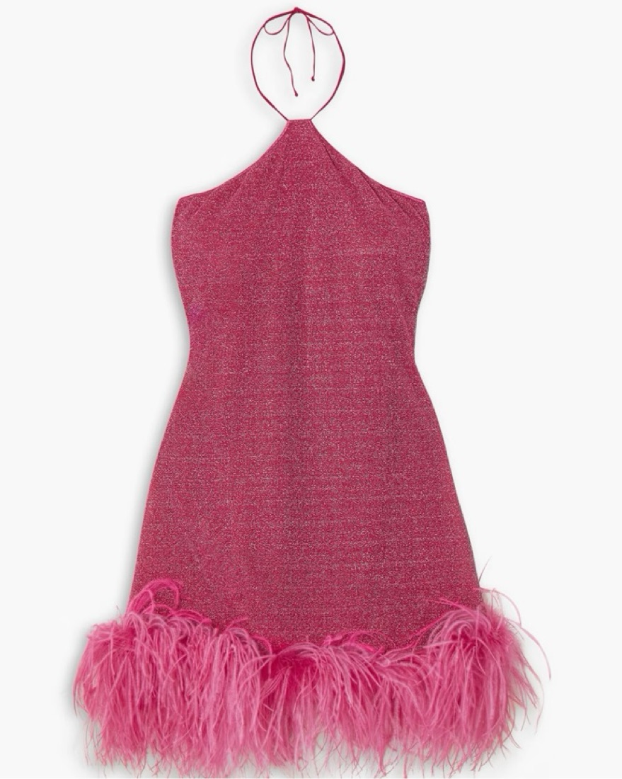 Oseree pink feather dress by Oseree - Pickle