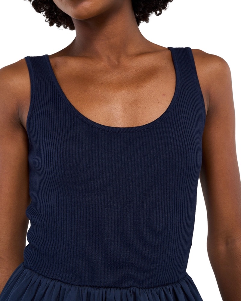 knee length dresses for ladies Kule - The Tank Dress - Navy/Cream main image 0