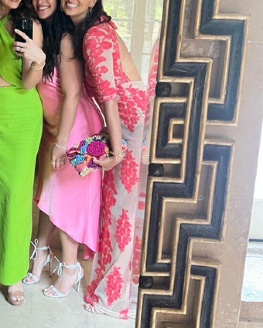 Lace Plunging Neckline Open Back Gown - Image 5