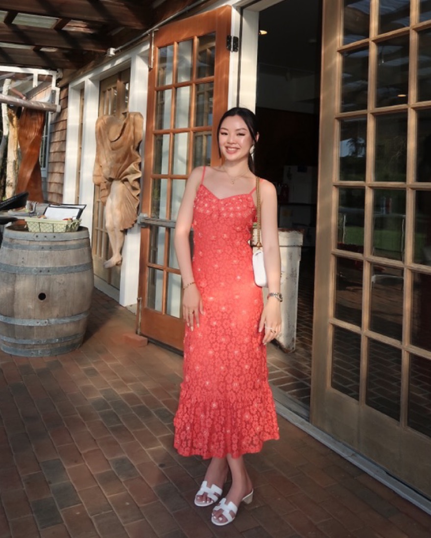 knee length dresses for ladies Red Paisley Lace Midi Dress  Maison-B-More Global Store