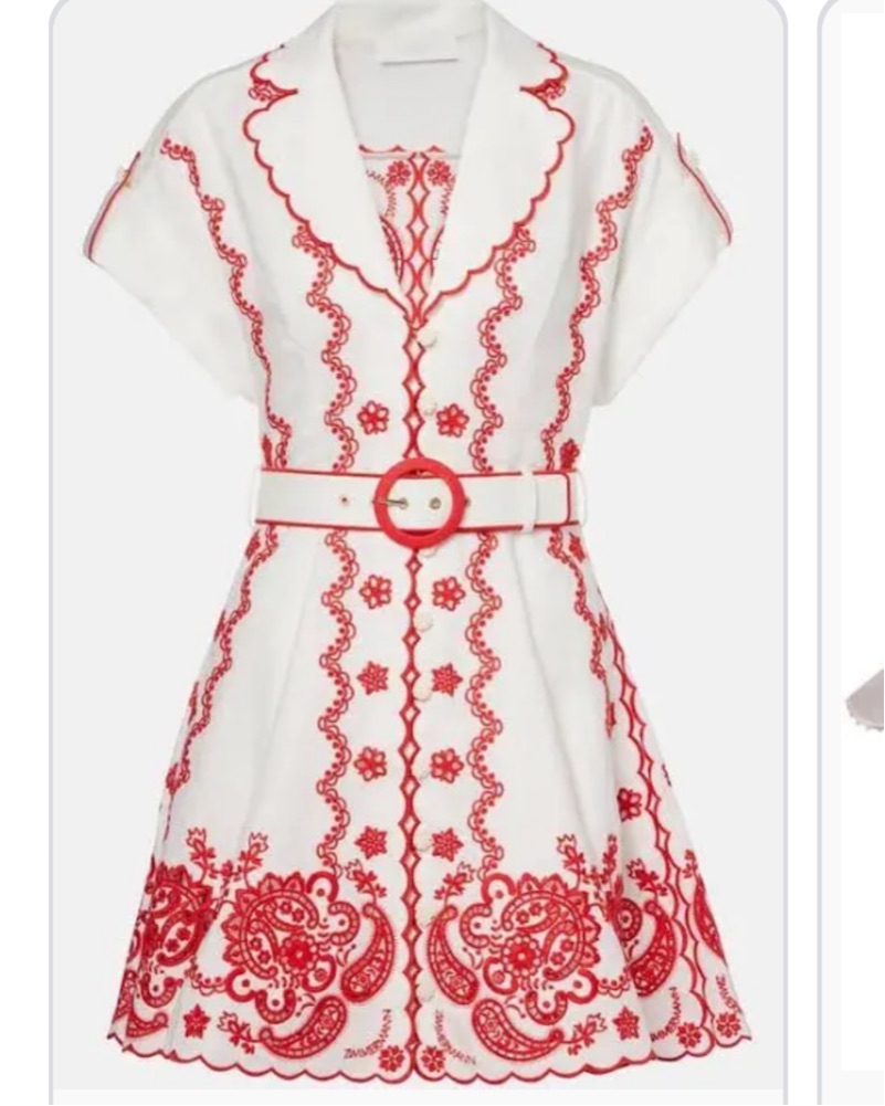 Zimmermann Lucky Red White Dress 0 by Zimmermann - Pickle