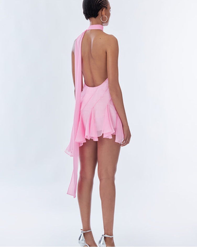 Onarin asymmetric scarf mini dress by ONARIN - Pickle