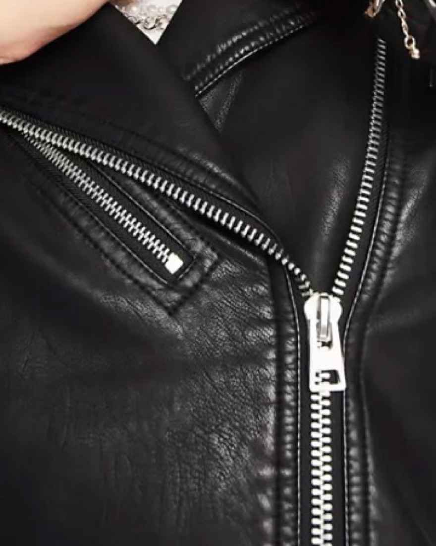 Topshop Black Leather Jacket - Image 3