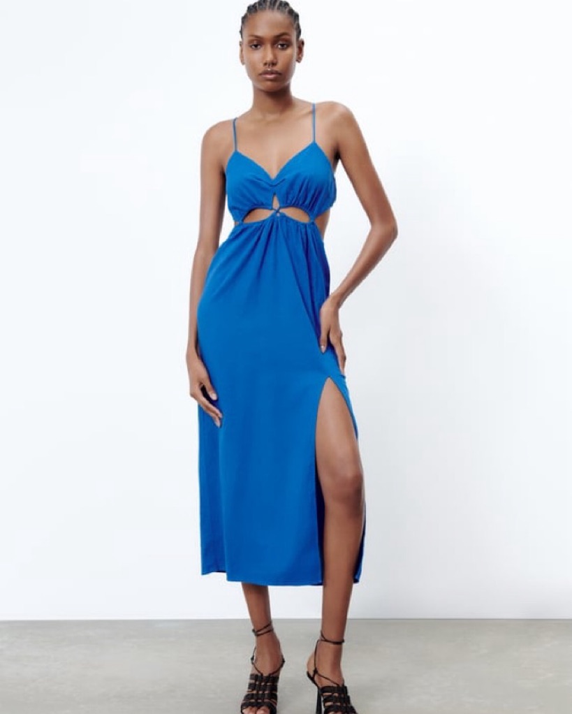 Blue Cutout Maxi Dress - Image 1