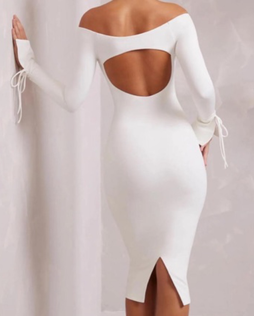 Oh Polly Long Sleeve Midi Dress by Oh Polly - Pickle