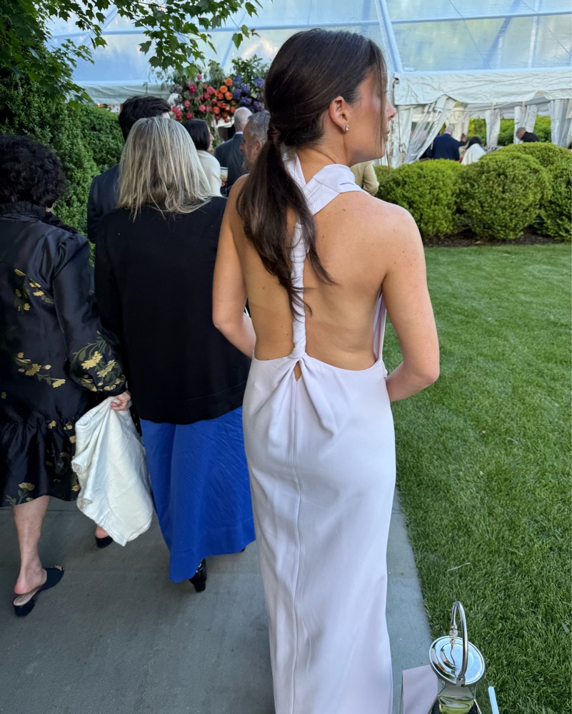 navy blue dress for baby girl Proenza Schouler Faye Draped Backless Gown