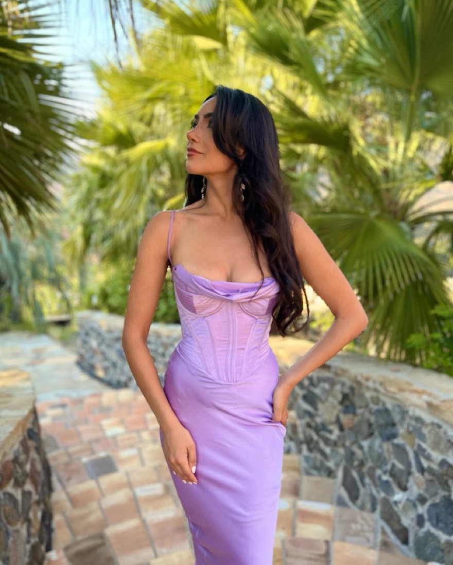 knee length dresses for ladies Hazbin Hotel Lilith Women Purple Dress Party Carnival Halloween Cosplay  Costume main image 1